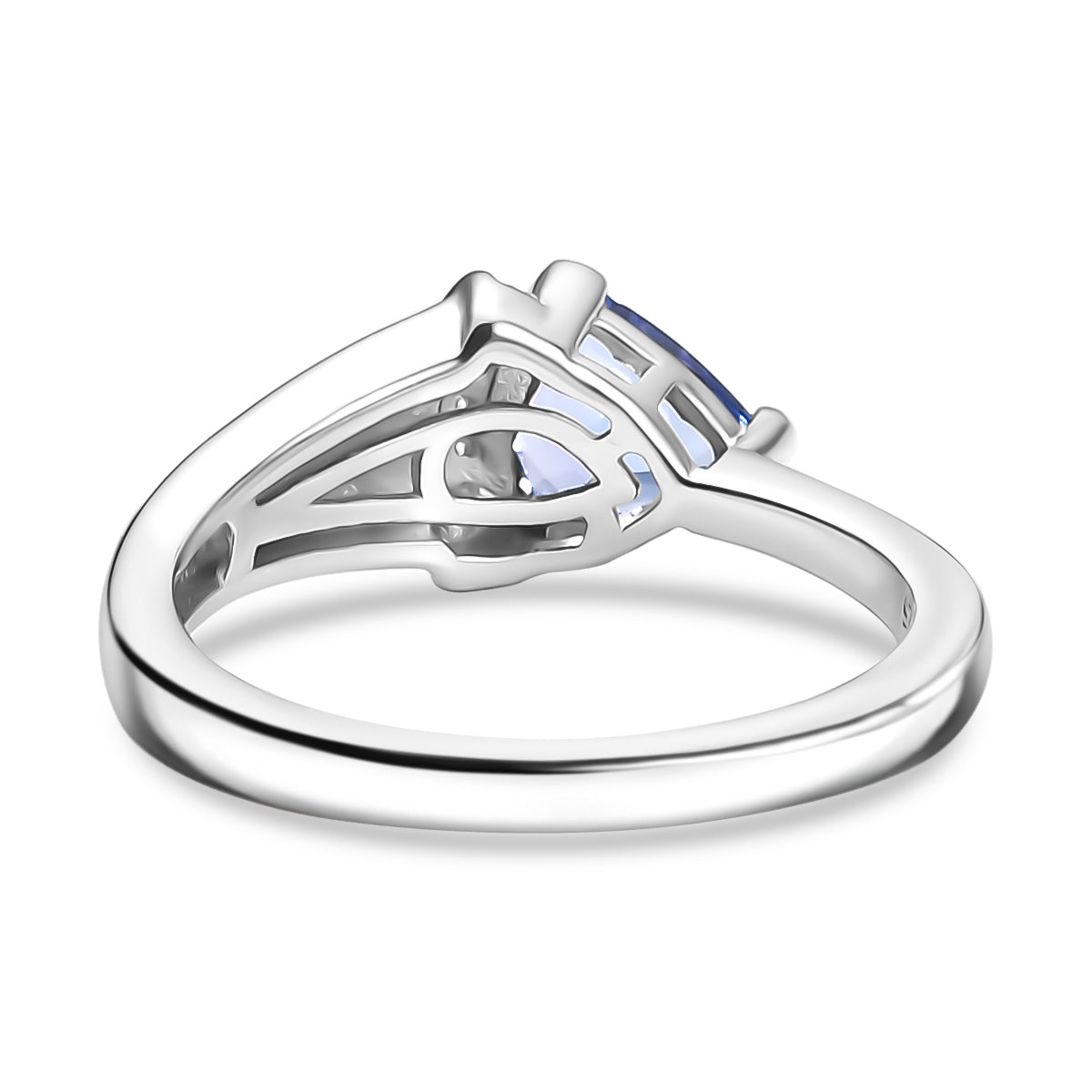 Tanzanite Ring with Moissanite in Rhodium Overlay Sterling Silver V32516558 5