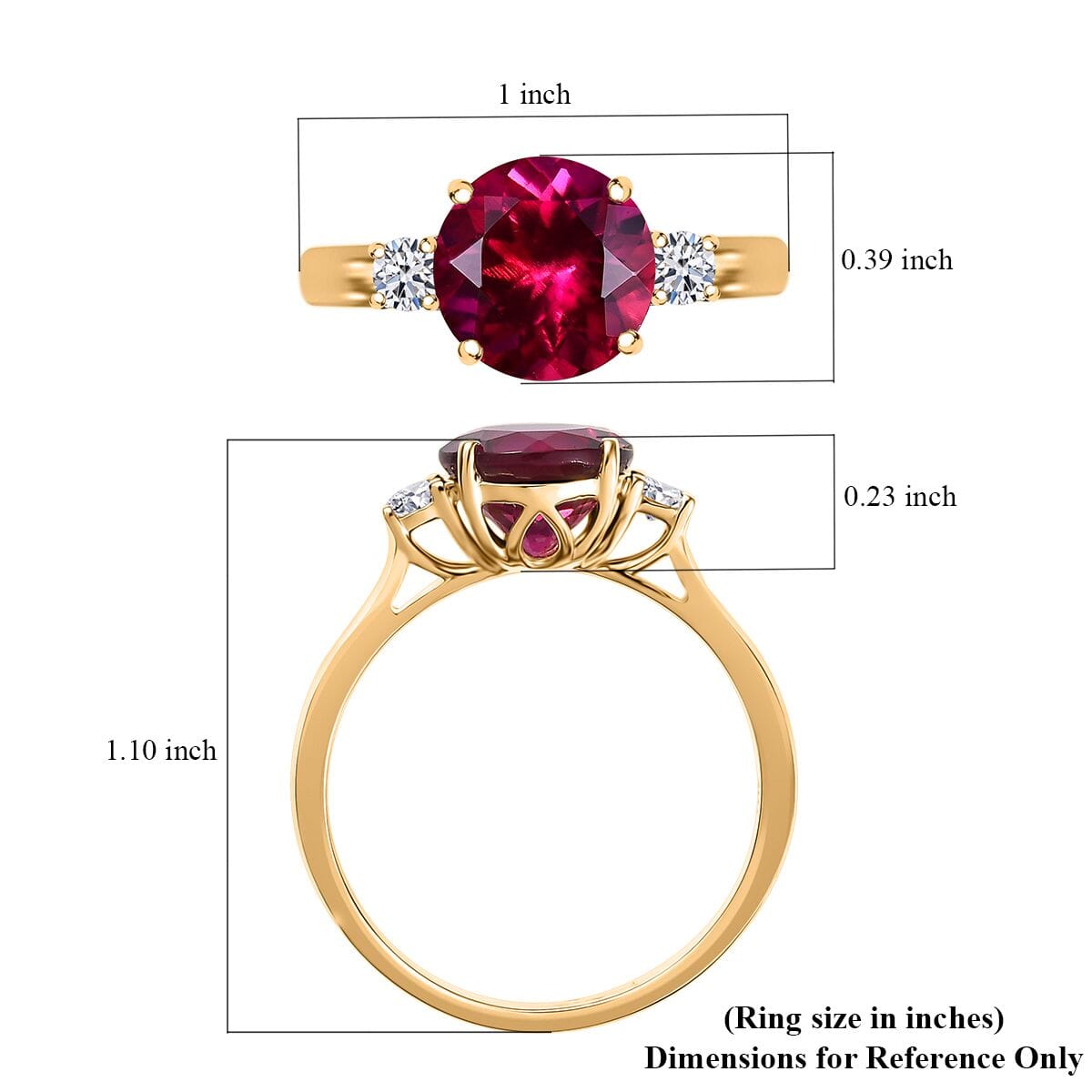 Certified &amp; Appraised LUXURIANT 10K Yellow Gold AAA Lab Grown Bixbite, Lab Grown Diamond VS-EF Solitaire Ring, 2.50 Ct. 8063184 6