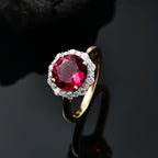 10K Yellow Gold AAA Lab Grown Bixbite, Lab Grown Diamond VS-EF Main Stone With Side Stone Ring, Gold Wt.2.93 Gms  3.665  Ct._8063229_1