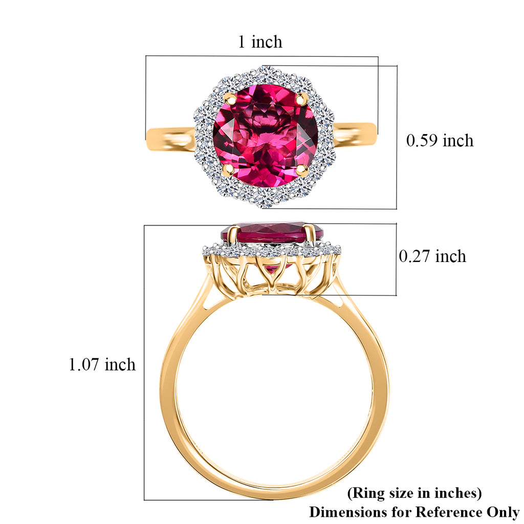 10K Yellow Gold AAA Lab Grown Bixbite, Lab Grown Diamond VS-EF Main Stone With Side Stone Ring, Gold Wt.2.93 Gms  3.665  Ct._8063229_5