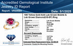 10K Yellow Gold AAA Lab Grown Bixbite, Lab Grown Diamond VS-EF Main Stone With Side Stone Ring, Gold Wt.2.93 Gms  3.665  Ct._8063229_9