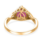 Luxuriant 10K Yellow Gold AAA Lab Grown Bixbite & Lab Grown Diamond (VS/EF) AGI Certified Ring 2.28 Ct._8063267_4