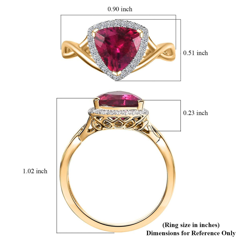 Luxuriant 10K Yellow Gold AAA Lab Grown Bixbite & Lab Grown Diamond (VS/EF) AGI Certified Ring 2.28 Ct._8063267_5