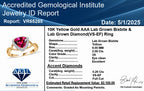 Luxuriant 10K Yellow Gold AAA Lab Grown Bixbite & Lab Grown Diamond (VS/EF) AGI Certified Ring 2.28 Ct._8063267_9