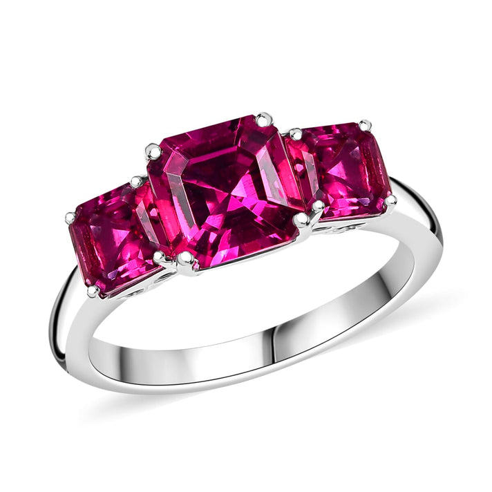 Appraised &amp; Certified LUXURIANT 10K White Gold AAA Lab Grown Bixbite Solitaire Ring, 2.60 Ct. 8063332 1