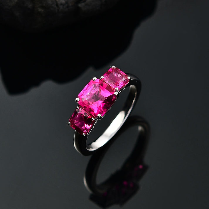 Appraised &amp; Certified LUXURIANT 10K White Gold AAA Lab Grown Bixbite Solitaire Ring, 2.60 Ct. 8063332 2