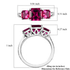 Luxuriant 9K White Gold AGI Certified AAA Lab Grown Bixbite Trilogy Ring 2.60 Ct._8063332_5