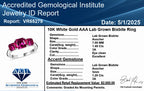 Luxuriant 9K White Gold AGI Certified AAA Lab Grown Bixbite Trilogy Ring 2.60 Ct._8063332_9