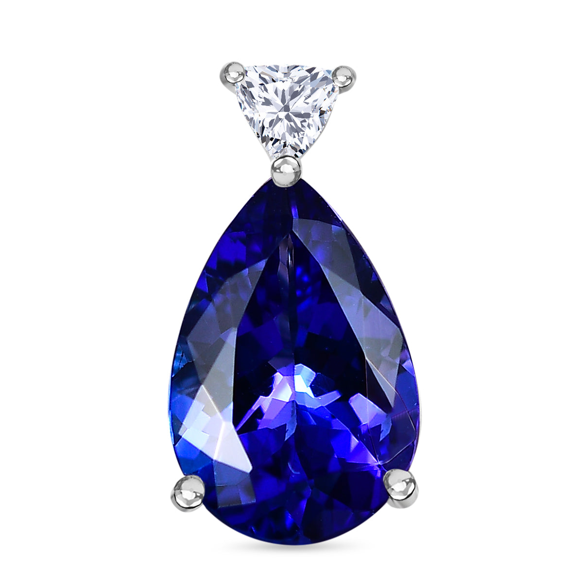 950 Platinum AAAA Tanzanite, White Diamond EF, VS2 Solitaire Pendant 8063902 0