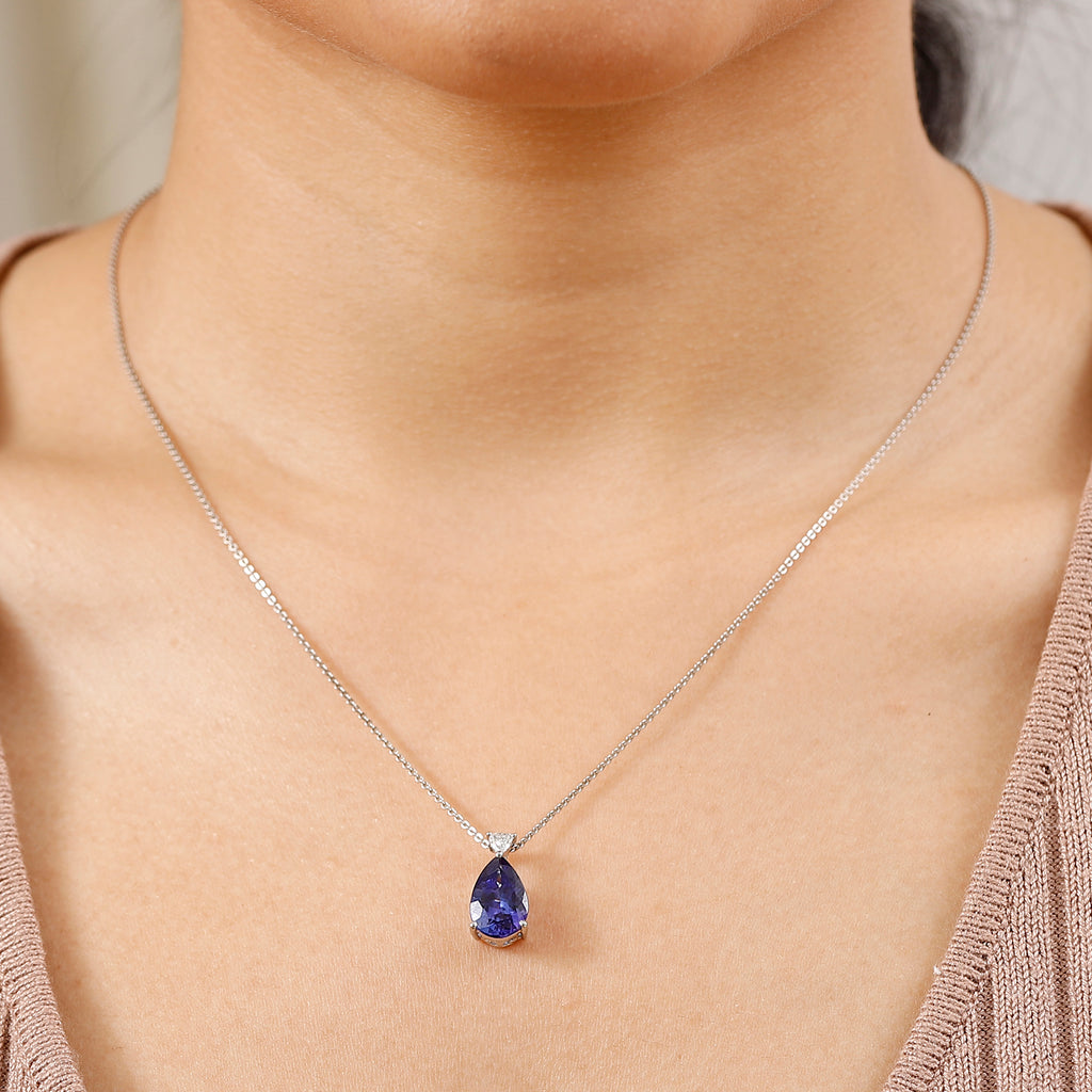 RHAPSODY 950 Platinum AAAA Tanzanite & White Diamond (VS/EF) Solitaire Pendant 3.11 Ct._8063902_1