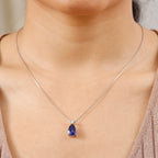RHAPSODY 950 Platinum AAAA Tanzanite & White Diamond (VS/EF) Solitaire Pendant 3.11 Ct._8063902_1
