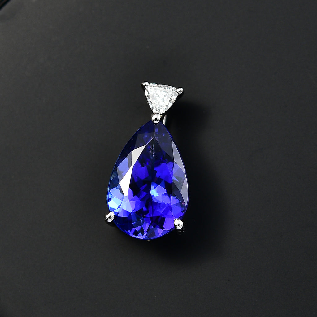 RHAPSODY 950 Platinum AAAA Tanzanite & White Diamond (VS/EF) Solitaire Pendant 3.11 Ct._8063902_2