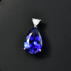 RHAPSODY 950 Platinum AAAA Tanzanite & White Diamond (VS/EF) Solitaire Pendant 3.11 Ct._8063902_2