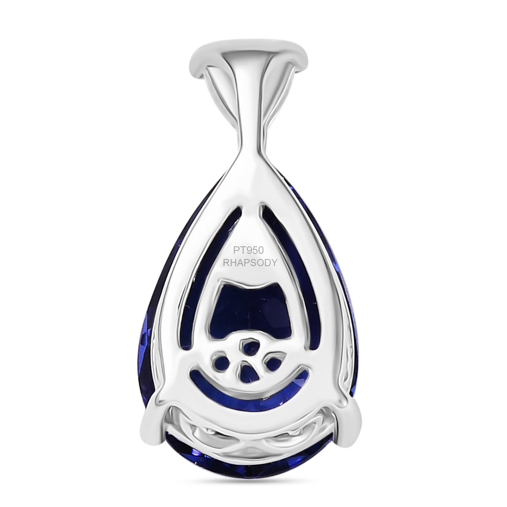 RHAPSODY 950 Platinum AAAA Tanzanite & White Diamond (VS/EF) Solitaire Pendant 3.11 Ct._8063902_4