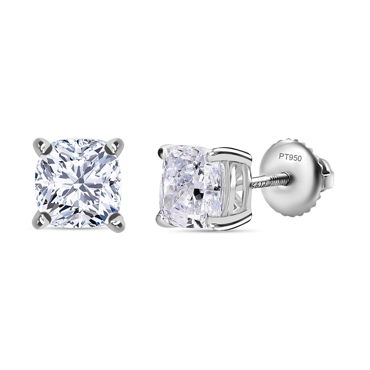 LUXURIANT 2 Ct. Lab Grown Diamond Solitaire Earrings in 950 Platinum SGL Certified 8064071 0