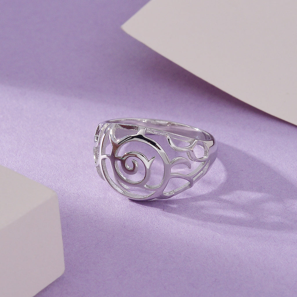 LucyQ - Air Drip Collection Ring in Rhodium Overlay Sterling Silver_8064238_1