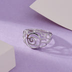 LucyQ - Air Drip Collection Ring in Rhodium Overlay Sterling Silver_8064238_1