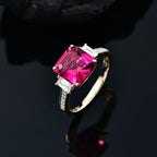 10K Yellow Gold AAA Lab Grown Bixbite, Lab Grown Diamond VS-EF Solitaire Ring, Gold Wt.3.31 Gms  4.605  Ct._8064438_1