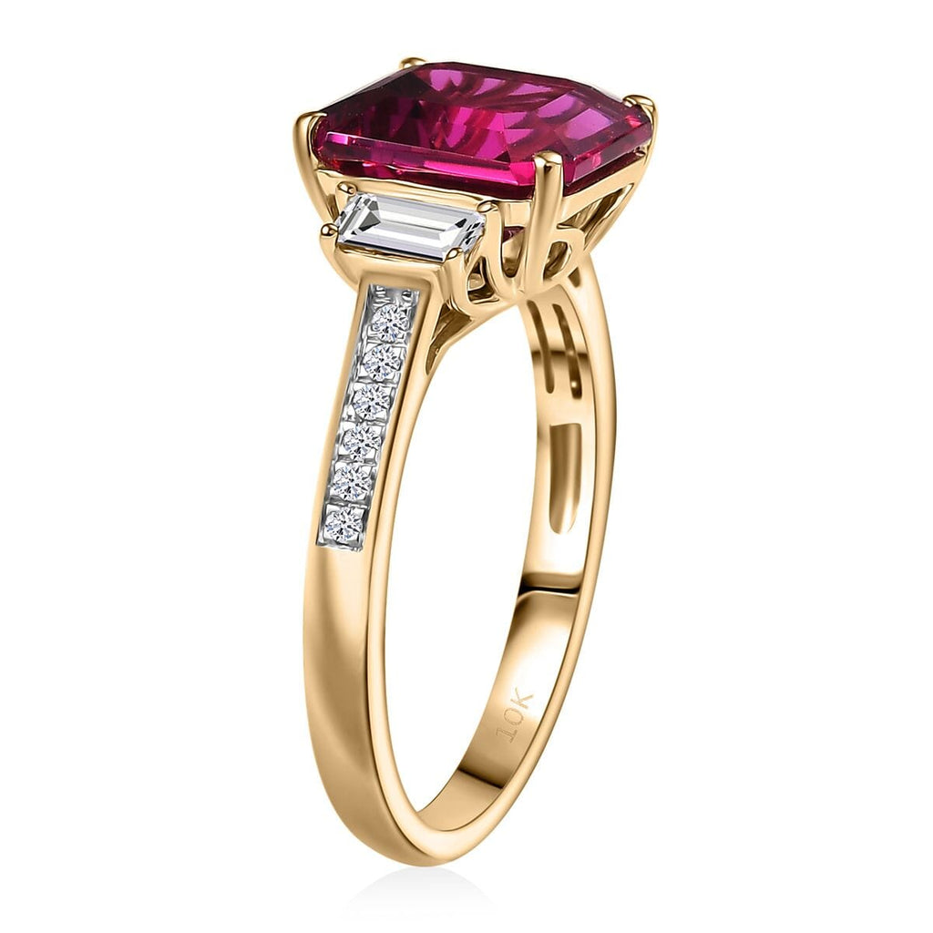 10K Yellow Gold AAA Lab Grown Bixbite, Lab Grown Diamond VS-EF Solitaire Ring, Gold Wt.3.31 Gms  4.605  Ct._8064438_3
