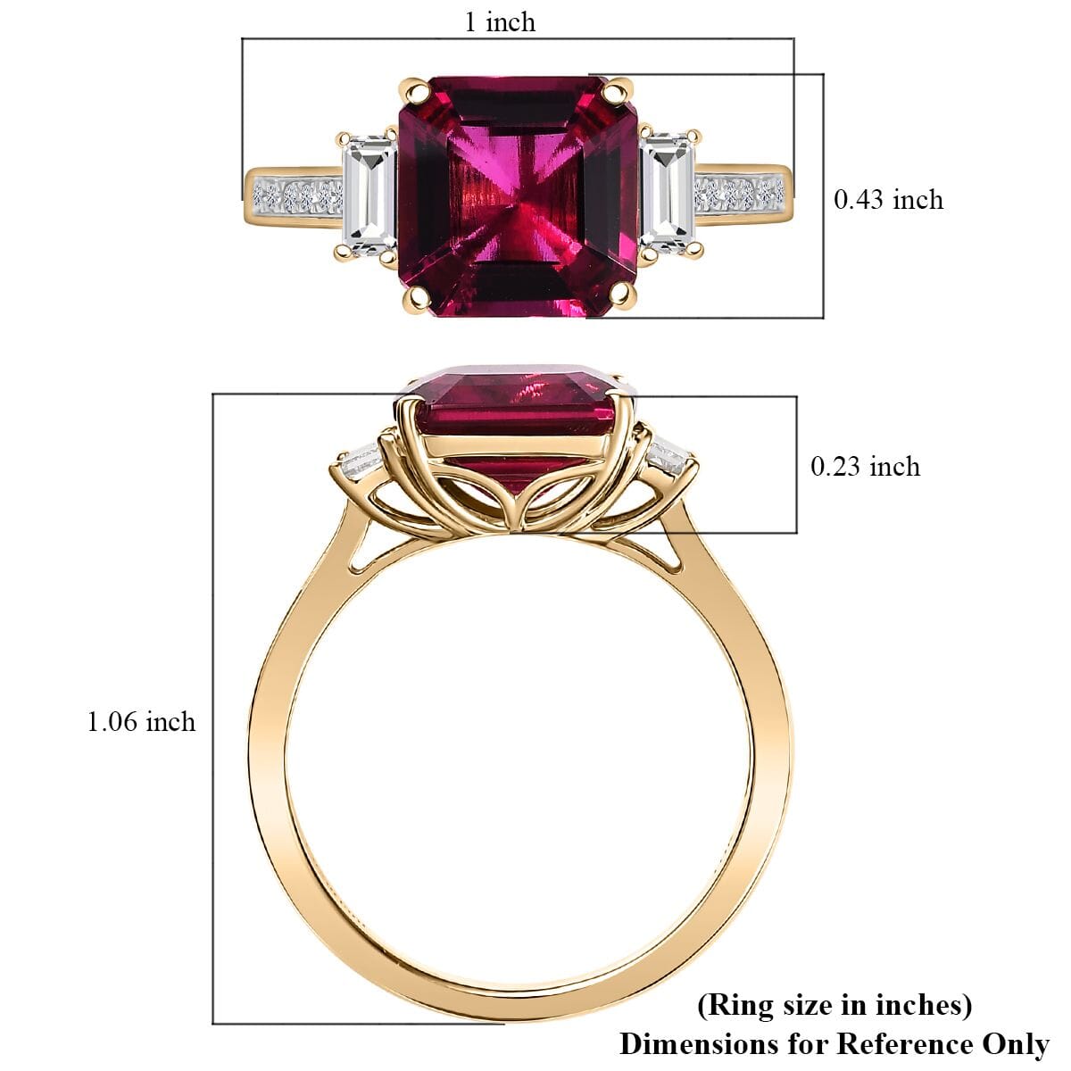 Appraised &amp; Certified LUXURIANT 4 Ct. AAA Lab Grown Bixbite, Lab Grown Diamond Solitaire Ring in 10K Yellow Gold (VS-EF) 8064438 6