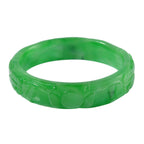 Extremely Rare- Green Jadeite Jade Dragon Carved Bangle (Size - 8) 280.00 Ct._8064950