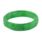 Extremely Rare- Green Jadeite Jade Dragon Carved Bangle (Size - 8) 280.00 Ct._8064950_3