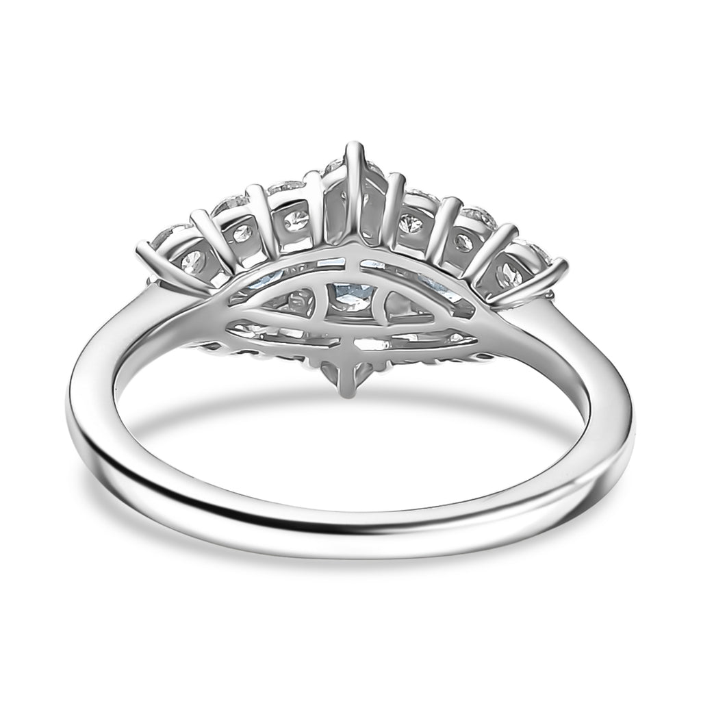 Santamaria Aquamarine & White Zircon Ring in Rhodium Overlay Sterling Silver 1.47 Ct._8065154_4