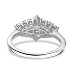 Santamaria Aquamarine & White Zircon Ring in Rhodium Overlay Sterling Silver 1.47 Ct._8065154_4