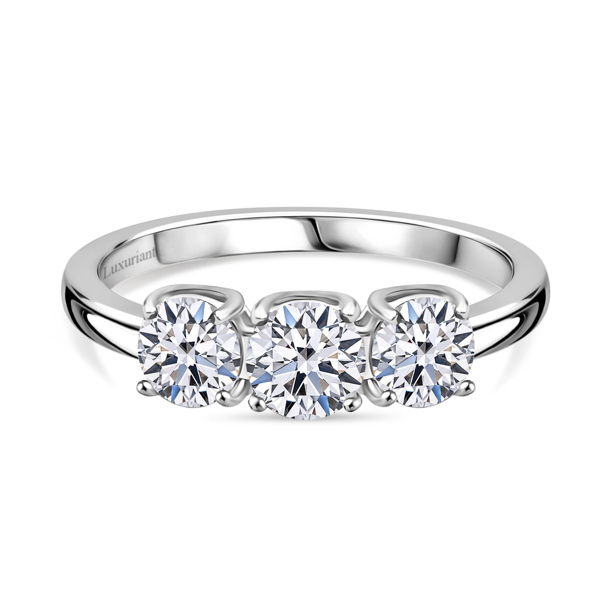 Luxuriant Diamond 950 Platinum SGL Certified Lab Grown Diamond (SI-G-H) Trilogy Ring 1.00 Ct,