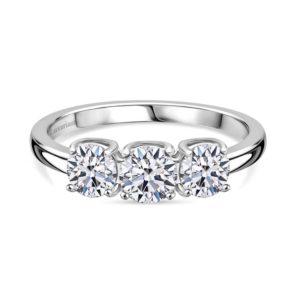 Luxuriant Diamond 950 Platinum SGL Certified Lab Grown Diamond (SI/G-H) Trilogy Ring 1.00 Ct,_8066900