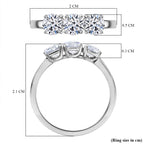 Luxuriant Diamond 950 Platinum SGL Certified Lab Grown Diamond (SI/G-H) Trilogy Ring 1.00 Ct,_8066904_6