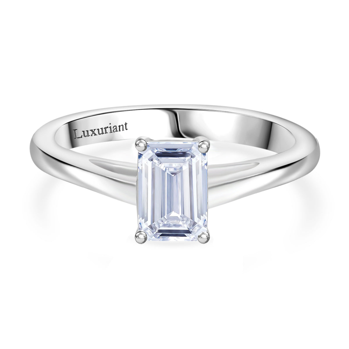 Luxuriant Diamond 950 Platinum SGL Certified Lab Grown Diamond (SI/G-H) Emerald Cut Ring 1.03 Ct._8066985