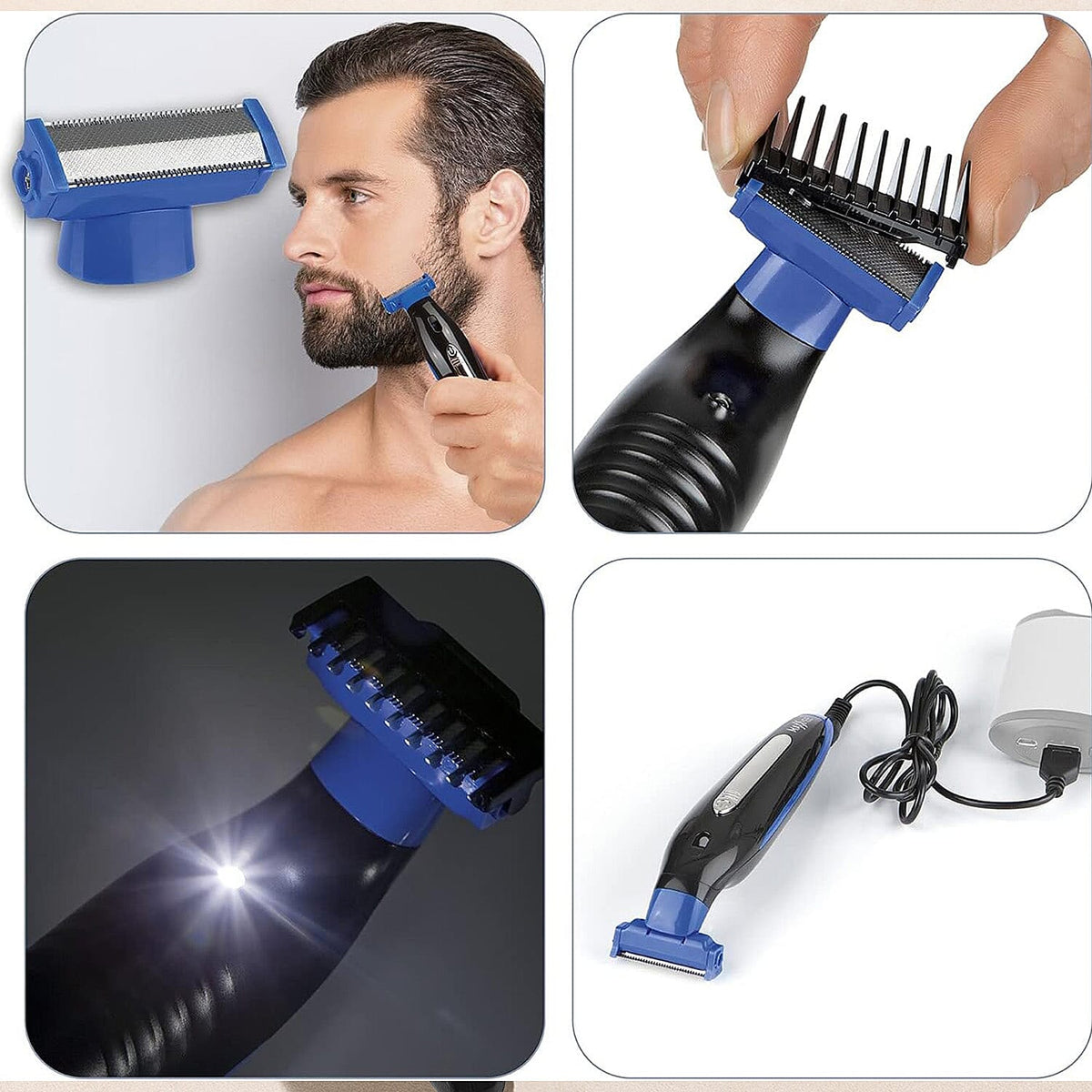 MAXXMEE Electric Beard and Hair Trimmer with 4 Trim Attachments - Black 8066998 4