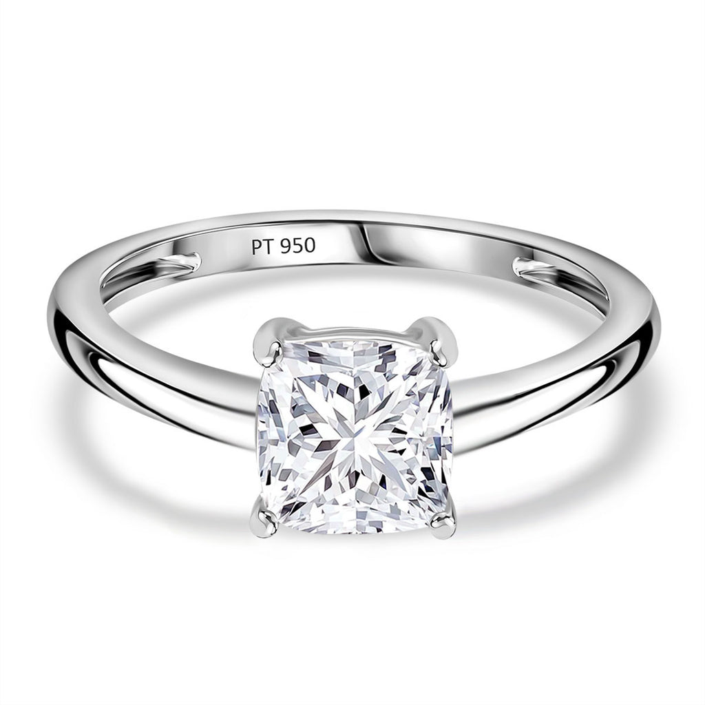 Luxuriant Diamond 950 Platinum SGL Certified Lab Grown Diamond (SI/GH) Cushion Cut Ring 1.05 Ct._8067015