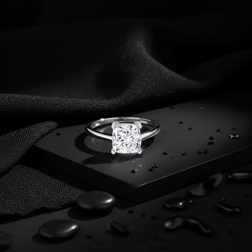 Luxuriant Diamond 950 Platinum SGL Certified Lab Grown Diamond (SI/GH) Cushion Cut Ring 1.05 Ct._8067015_1