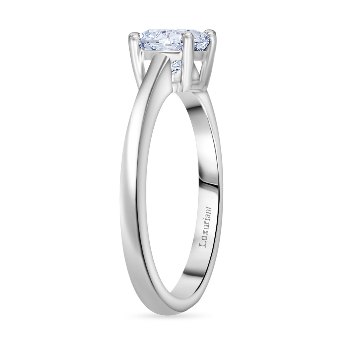 LUXURIANT SGL Certified 1 Ct. Lab Grown Diamond SI G-H Solitaire Ring in 950 Platinum V32605715 4