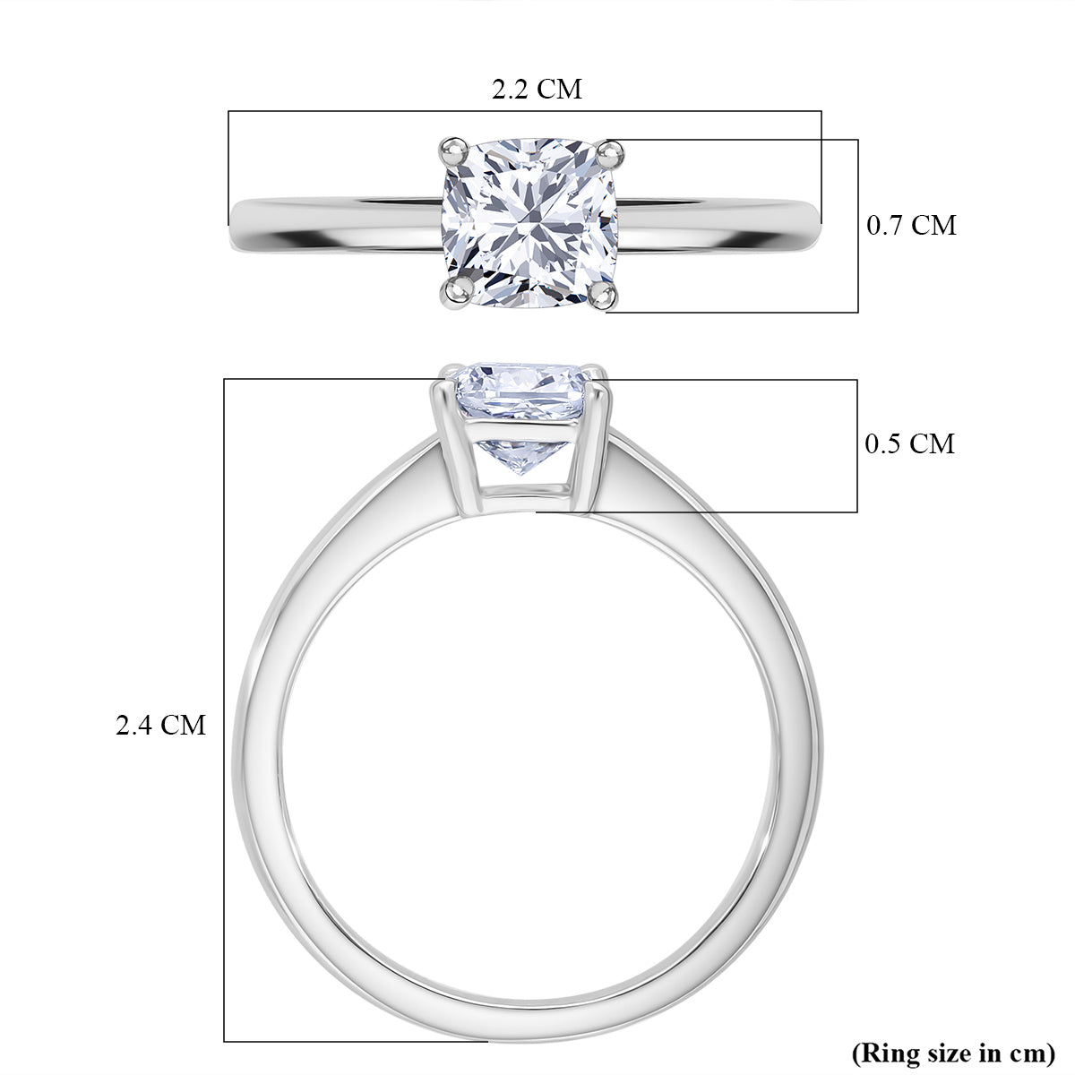 LUXURIANT SGL Certified 1 Ct. Lab Grown Diamond SI G-H Solitaire Ring in 950 Platinum V32605715 6