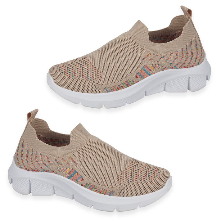 Urban Jacks Ladies Limoncello Fly Knitted Slip-On Shoe (Size 7) - Beige 8067190 1