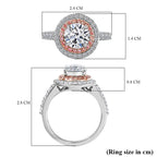 FOTM - Luxuriant Diamond - IGI Certified 950 Platinum and 14K Rose Gold (2 Ct Round Solitiare) (VS-EF) Lab Grown Pink Diamond Ring 3.00 Ct.
