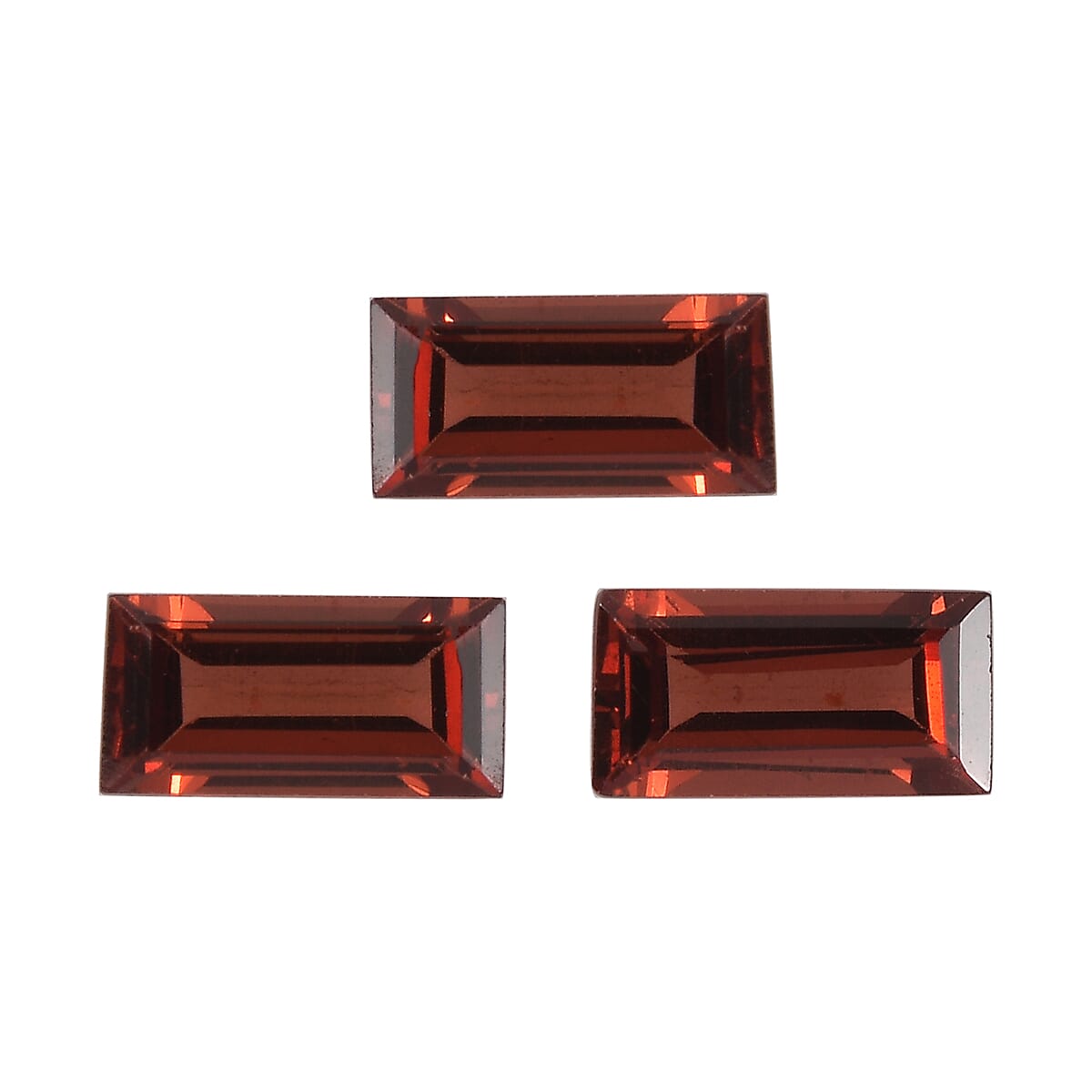 Set of 3 Red Garnet Loose Gemstones in Baguette Shape 0.75 Ct. (5x2.5 mm) 8068555 0
