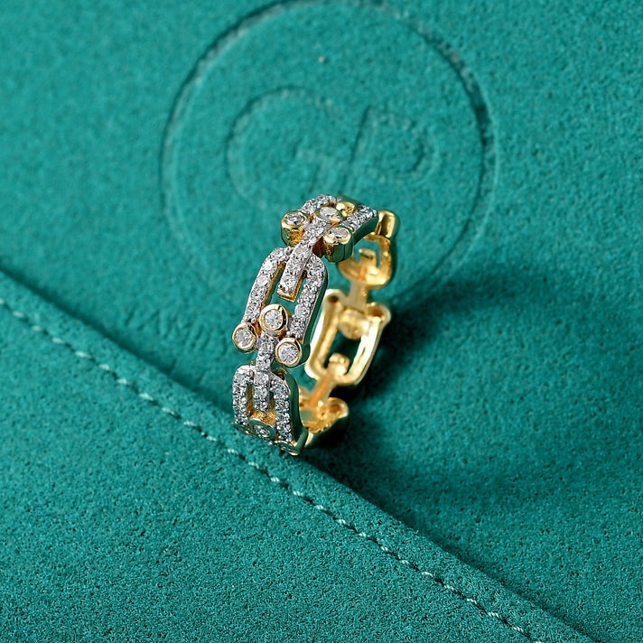 LUXURIANT Lab Grown Diamond (SI G/H) Band Ring in 18K Vermeil Yellow Gold Plated Sterling Silver 8068606 2