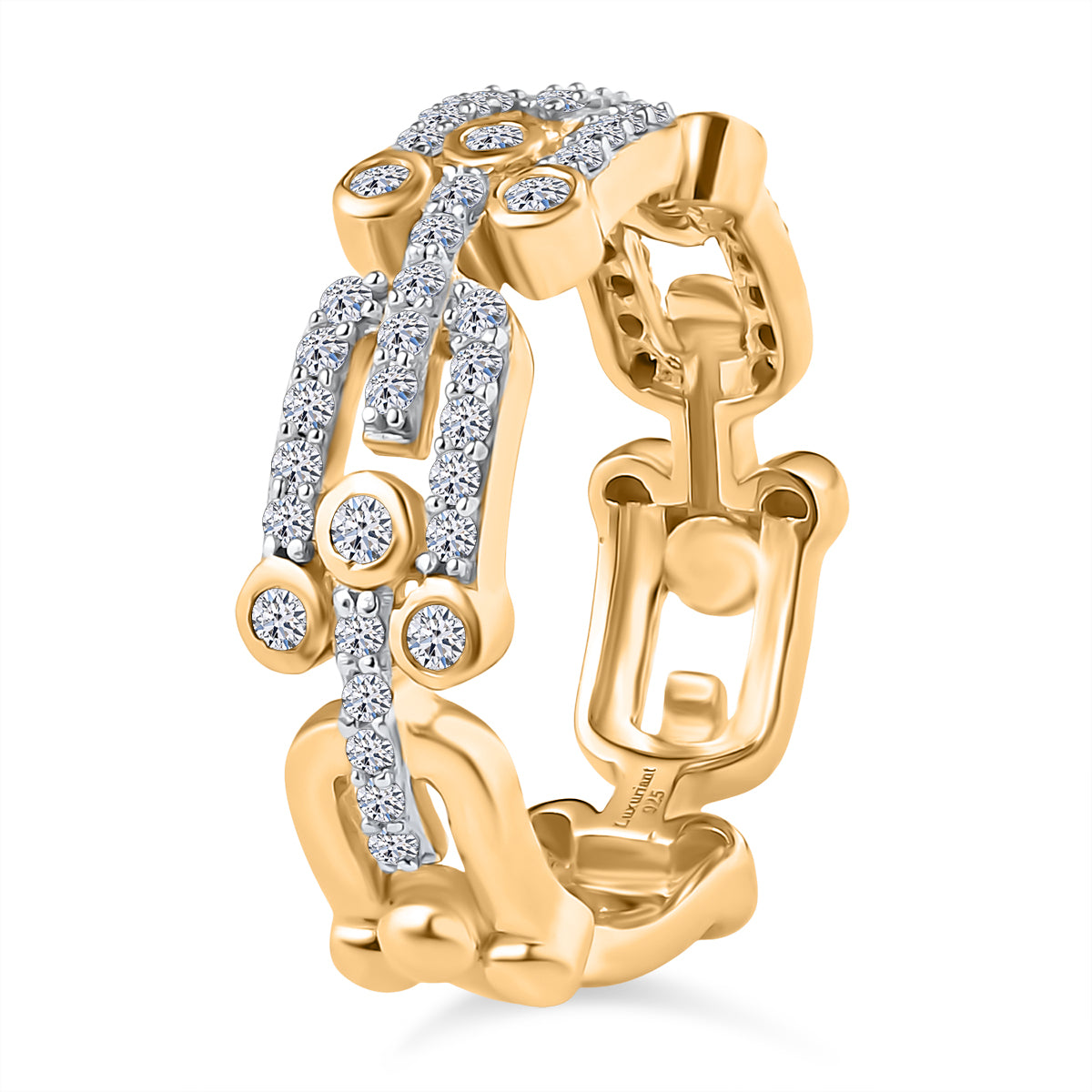 LUXURIANT Lab Grown Diamond (SI G/H) Band Ring in 18K Vermeil Yellow Gold Plated Sterling Silver 8068606 5