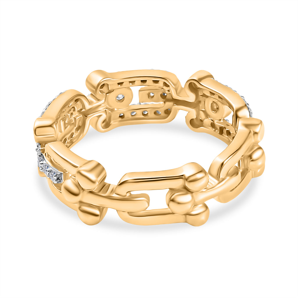 Luxuriant Diamond Lab Grown Diamond (SI-G/H) Band Ring in 18K Vermeil Yellow Gold Plated Sterling Silver_8068606_5