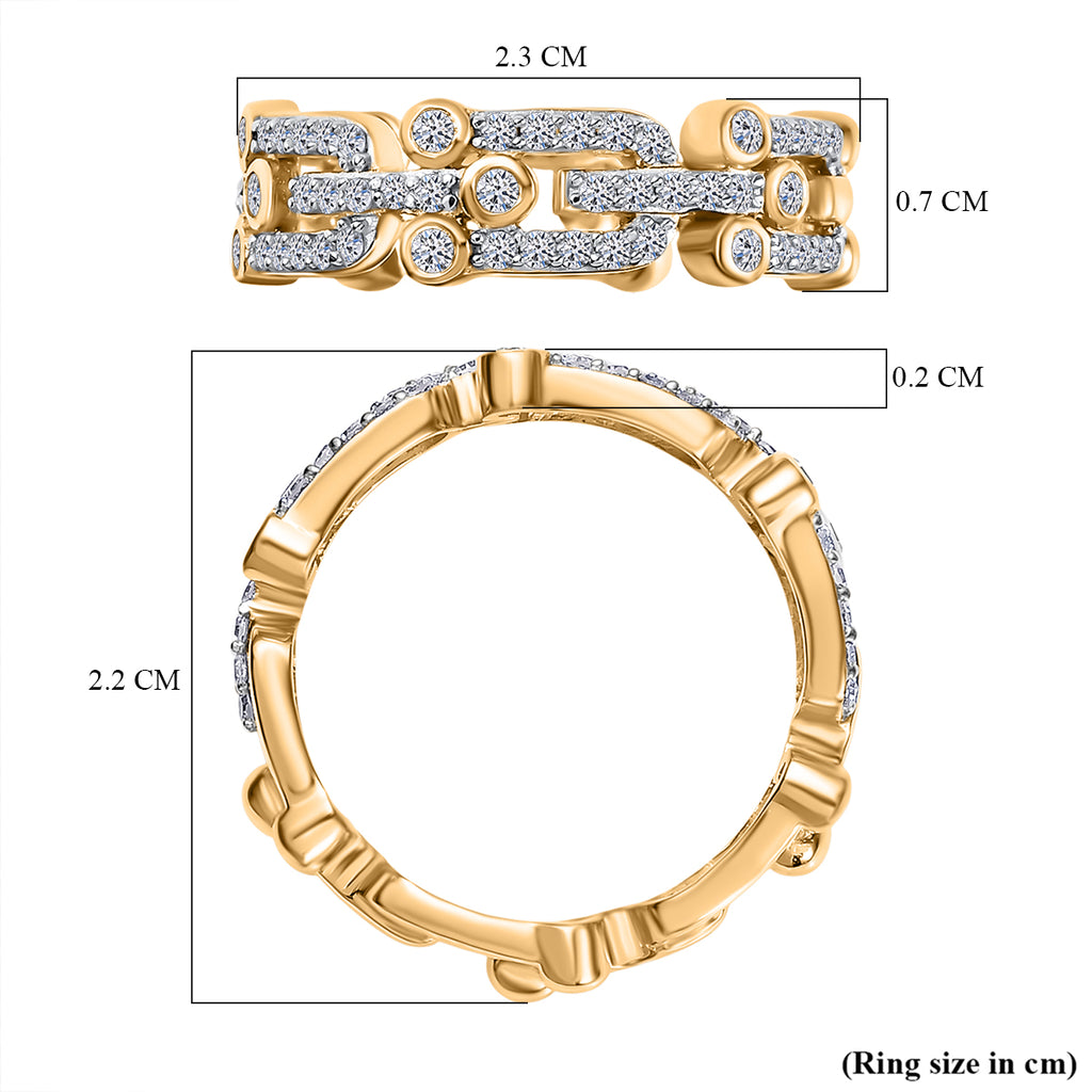 Luxuriant Diamond Lab Grown Diamond (SI-G/H) Band Ring in 18K Vermeil Yellow Gold Plated Sterling Silver_8068606_6