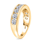 Luxuriant Diamond Lab Grown Diamond (VS-E-F) Band Ring in 18K Vermeil Yellow Gold Plated Sterling Silver 1.50 Ct.