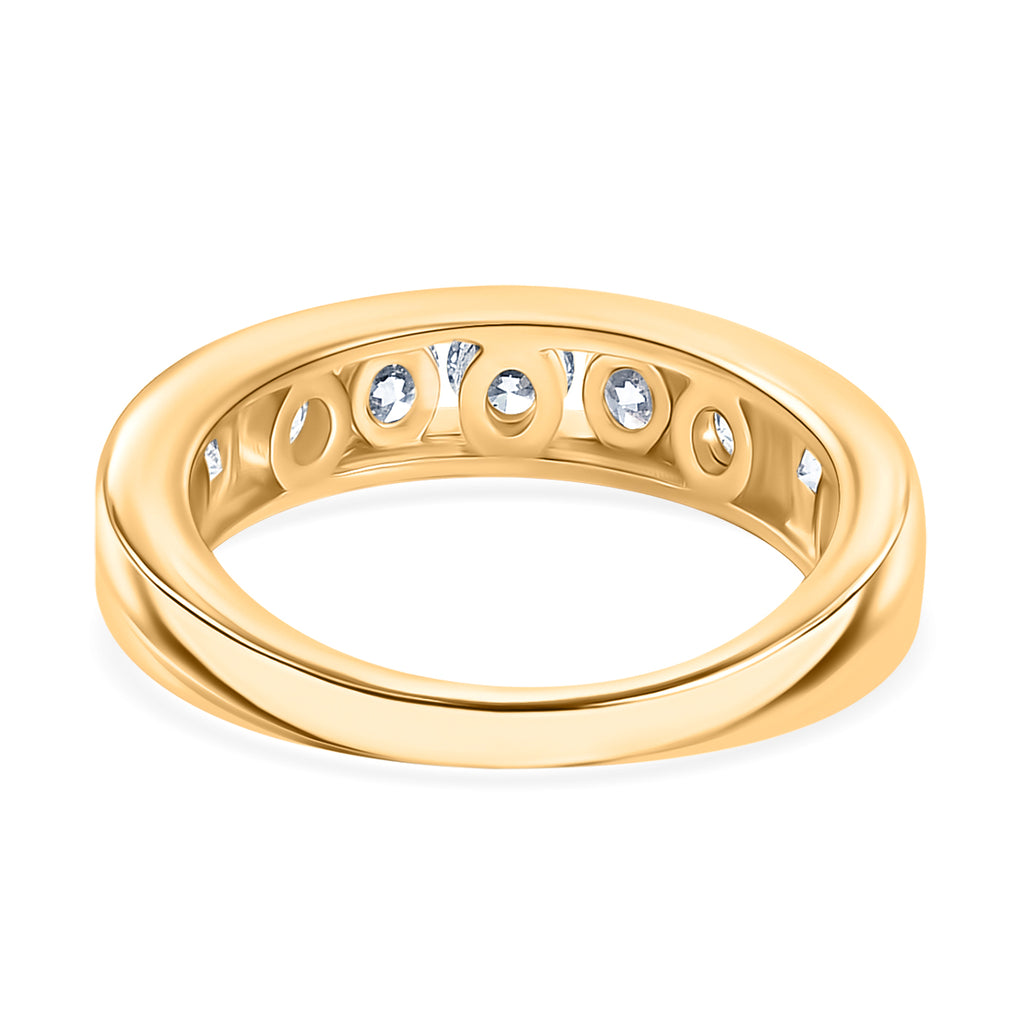 Luxuriant Diamond Lab Grown Diamond (VS-E-F) Band Ring in 18K Vermeil Yellow Gold Plated Sterling Silver 1.50 Ct.