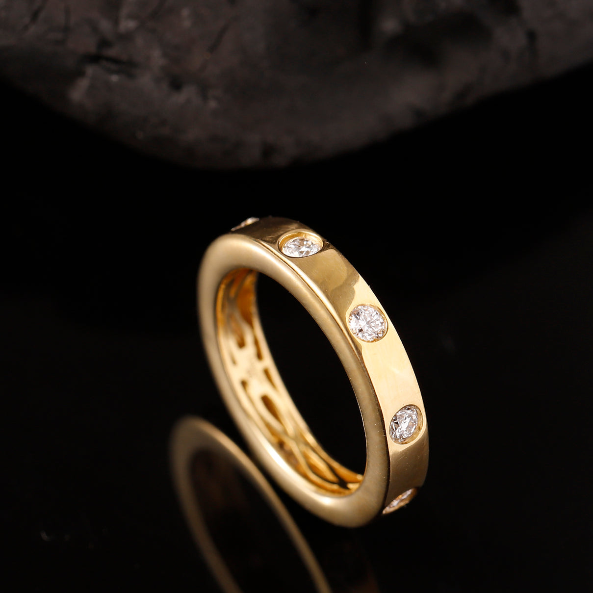 LUXURIANT Lab Grown Diamond (SI G/H) Band Ring in 18K Vermeil Yellow Gold Plated Sterling Silver 0.52 Ct. 8069112 2