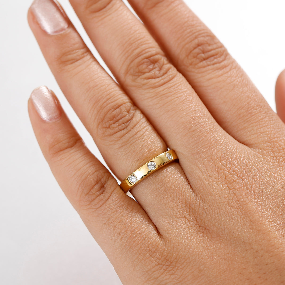 LUXURIANT Lab Grown Diamond (SI G/H) Band Ring in 18K Vermeil Yellow Gold Plated Sterling Silver 0.52 Ct. 8069112 3
