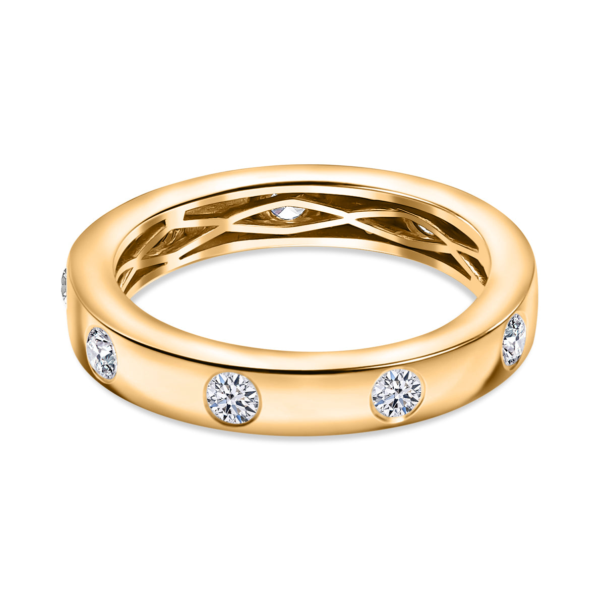 LUXURIANT Lab Grown Diamond (SI G/H) Band Ring in 18K Vermeil Yellow Gold Plated Sterling Silver 0.52 Ct. 8069112 5