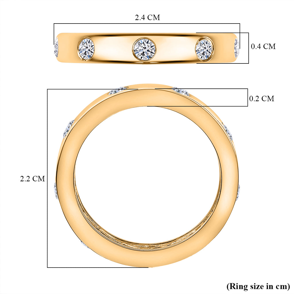 Luxuriant - Lab Grown Diamond (SI/G-H) Stackable Band Ring in 18K Vermeil Yellow Gold Plated Sterling Silver 0.30 Ct._8069112_5